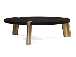 [CTC17191B] SHIRLIE-C-17191B-COFFEE TABLE-138(120)*33- BLACK BRASS