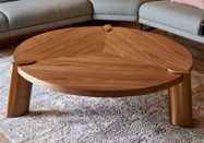 [CTC17191B NEW B] SHIRLIE-C-17191B-COFFEE TABLE-(138X120X33)-WALNUT BRASS