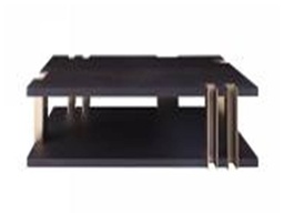 [CTC18168A] SOHO-C-18168-A COFFEE TABLE (118X80X30)-SMOKY+J16015 COPPER