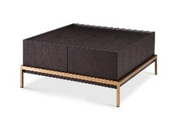 [CTC19007B-1111] TRAVOLTA-C-19007B-1111 COFFEE TABLE (120X120X38)-SMOKY+263BRASS