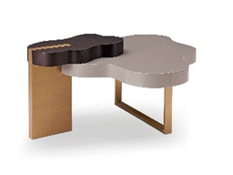 [CTC19011A+B] JERSEY-C-19011-A+B-COFFEE TABLE(SET OF 2) -W7006 SHINY GREY+SMOKY 263BRASS