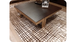 [CT-C19265A-1111] ADRIANO-C19265A-1111 COFFEE TABLE (110*110*33) SMOKY+263 (MP-02)BRASS