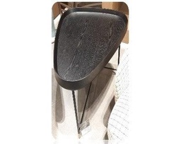 [CTCF-CJ1502C] GENEVE-CF-CJ1502C END TABLE (700*604*535) - 61+MATTE BLACK LEG+CHAMPAGNE GOLD BOTTOM