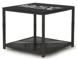 [CTCSCJ963B-FLOWBLK] TROY-CS-CJ963B-END TABLE -FLOWER PRINTING+BLACK