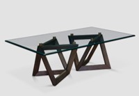 [CTCT16038DARK] ORLANDO-CT-16038-COFFEE TABLE (1200*700*380)-GLASS TOP+17169#DARK WALNUT