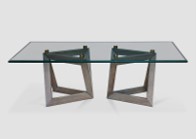 [CTCT16038GREY] ORLANDO-CT-16038-COFFEE TABLE (1200*700*380)-GLASS TOP+378-1#GREY ASH