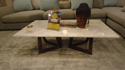 [CTCT-16038MARBLE] ORLANDO-CT-16038-COFFEE TABLE (120*70*38) -WALNUT