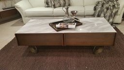 [CTCT-17033-MARBLE] LEONARDO-CT-17033-COFFEE TABLE (1400*700*400) -MARBLE