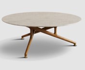 [CTCT19049H] EASTWOOD TOO-AMAN ROSE-CT-19049H COFFEE TABLE (1000*388) MARBLE (AMAN ROSE) + STAINLESS STEEL (BRUSHED CHAMPAGNE GOLD) + 358-2 WALNUT