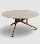 [CTCT19049S] EASTWOOD TOO-AMAN ROSE-CT-19049S COFFEE TABLE (650*455) MARBLE (AMAN ROSE)+STAINLESS STEEL (BRUSHED CHAMPAGNE GOLD) + 358-2 WALNUT