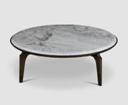 [CTCT19059DARK] ALDIS-DARK-CT-19059 COFFEE TABLE (DIA1100*350) MARBLE (VICTORIA)-17169#DARK WALNUT