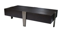 [CTCT2360-REC-G2] TRAPEZOID-CT-2360-REC-COFFEE TABLE (140X70)-OK-12B ESPRESSO OAK+LUX TITANIUM-G2
