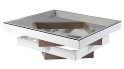 [CTCT315-V307-H12] CONCHITA-CT-315-END TABLE (1000*1000*395)  -WALNUT+H.G WHITE