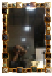 [AC92208-STONE] 92208-DECORATIVE MIRROR-(75*110*10)-GOLD