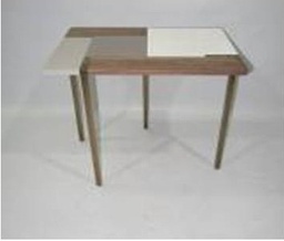 [CTE14814-WALGRYWHT] CARLSON-E-14814-END TABLE -WAL/GREY WHT/COPP PLATING