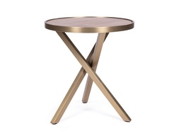 [CTE18054A] VICKY-E-18054A-END TABLE-(50*55)-WALNUT BRASS