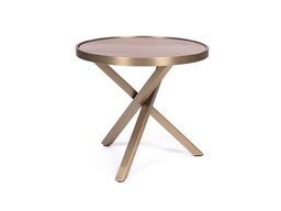 [CTE18054B] VICKY-E-18054B-END TABLE-(50*45)-WALNUT BRASS