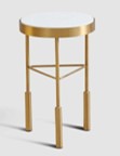[CTE18160A-NEW] NEIO-E-18160-A- END TABLE-(28*45)-WHITE CERAMIC(TC-1902)+263 BRASS FINISH