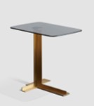 [CTE18161A-NEW] RANDO-E-18161-A-END TABLE-(50*35*50)-TAWNY GLASSS+BRASS BRUSHED