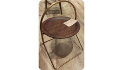 [CTE18225 NEW] YONI-E-18225-END TABLE-(49X48X66)-WALNUT VENEER+BRASS FINISH