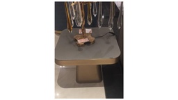 [CTE19013-1111-G1] GIANNI-E-19013-1111-SIDE TABLE (60X60X48)-DARK GREY+BRASS-G1