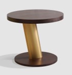 [CT-E19372] SHIRLIE-E19372 SIDE TABLE (70*60) (MP-02)SMOKY+263 BRASS