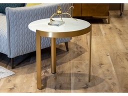 [CTE20054] FLORES-E-20054-SIDE TABLE(60*59*57)-WHITE MATT+CHAMPAGNE GOLD
