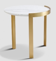 [CTE20054NEW] FLORES-E-20054-SIDE TABLE(60*59*57)-WHITE (TC-1901)+CHAMPAGNE GOLD(J16020)-NEW