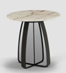 [CTE20211G1] MIRAGE-G1-E-20211-SIDE TABLE  (DIA 52*50))-SAPPHIRE MARBLE (TRS-2101)-G1