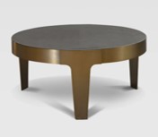 [CTE20222A-TC-1903] FORUM-G2-A-E-20222A-COFFEE TABLE (DIA 80*38.5)-GREY CERAMIC TOP(TC-1903)+BRONZE-G2