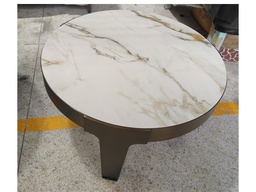 [CTE20222A-TC-1907] FORUM-G3-A-E-20222A-COFFEE TABLE (DIA 80*38.5)-BEIGE CERAMIC TOP(TC-1907)+BRONZE-G3