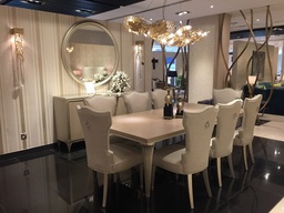 [DINADT41-BUF] FLAVIA-BUFFET(ABU41)+MIRROR(ADR36-3)-OAK M / SILVER PLATED B / ART62737-COL.02