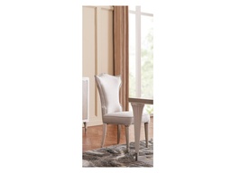 [DINADT41-CHR] FLAVIA-DINING CHAIR(ADC25)-OAK M / SILVER PLATED B / ART62737-COL.02