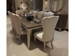 [DINADT46+ADC23-CHR] EVALINA-8 DINING CHAIR(ADC23-EYONG A / SILVER FOIL A-L / JEANE 02