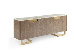 [DINASB20037] ESTORIL-ASB-20037-SIDEBOARD (200*42*80)-CALADONIA MARBLE+OAK VENEER(MP04)+COPPER BRUSH
