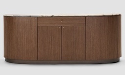 [DINASB21236-1111-G1] DAYTONA-G1-ASB-21236-1111-SIDEBOARD (200*41*82)-SAPPHIRE MARBLE+VENEER (TRS-2101+1001S)-MATT GREY-G1