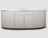 [DINASB21236G2] DAYTONA-G2-ASB-21236-SIDEBOARD (200*41*82)-SAPPHIRE MARBLE+LEATHER (TRS-2101+LCD-001)-MATT GREY-G2