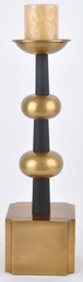 [ACAPL0648-METAL] APL-0648-CANDLE HOLDER-(15*15*48.5)-GOLD/BLACK