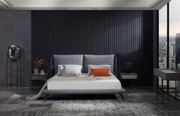 [MBRGRASSEG2] GRASSE-KING BED (180*200)-GREY/BLUE(ELEPHANT) (TREND 3016/A051-21)-G2