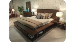 [MBRHANDERSON-ANTGRY] HANDERSON-BED+NIGHT STAND(L+R)+DRESSER+MIRROR-ANTIQUE GREY