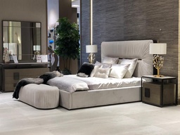 [MBRHARIET] HARIET-BD-2110-KING BED(200X200)+2 NT (NTS2052)+DRS(WT2052)+MIRROR(MR1924)- ANT.BRASS-MFL34/MBL95-ZA16