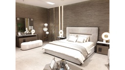 [MBRHARIET-ANT SILVER] HARIET-BD-2110-KING BED(200X200)+2 NT(NTS2052)+DRS (WT2052)+MIRR(MR1924) - ANT. SILVER-VLJ36/MBL33-OK92