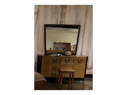 [MBRHYADD-DR-WABLK] HYADD-BED -DRESSER+MIRROR+STOOL-STILO WALNUT
