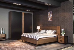 [MBRHYADD-WALNUTBLK] HYADD-BED+2 NT+DRS+MIRR+STL -STILO WALNUT