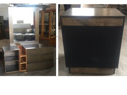 [MBRKRISS(1.5)BELGOAK] KRISS-BED(1.5)+2 NIGHT STAND+DRESSER+MIRROR -BELGIAN OAK(NEW)