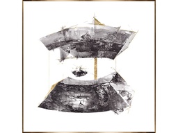 [ACAW-282-MATT] AW-282-RESIN PAINTING (119 X 119)-MATT GOLDEN ALUMINUM ALLOY FRAME