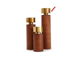 [ACBJ-1441-1] BJ-1441-1 CANDLESTICK-WOOD (11*11*46) - BROWN GOLD