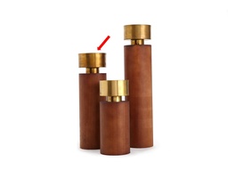 [ACBJ-1441-2] BJ-1441-2 CANDLESTICK-WOOD (11*11*35) - BROWN GOLD