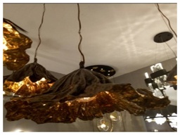 [ACC3075-L] C-3075-L-CEILING LAMP-(500*320MM) BRASS IN GOLD INSIDE, ANTIQUE BRASS OUTSIDE