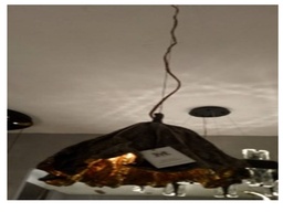 [ACC3075-S] C-3075-S-CEILING LAMP-(300*220MM) BRASS IN GOLD INSIDE, ANTIQUE BRASS OUTSIDE